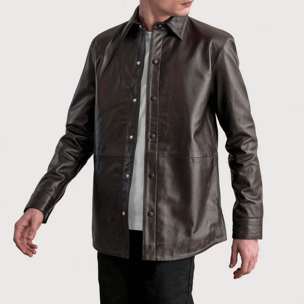 Haven Brown Sheepskin Leather Shirt