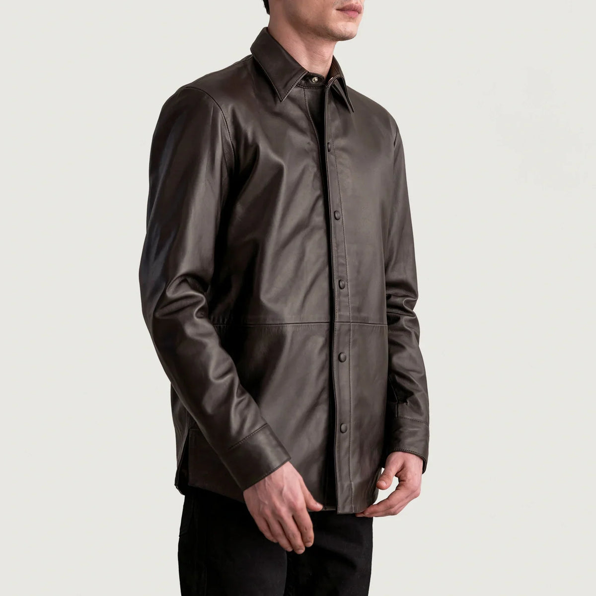 Haven Brown Sheepskin Leather Shirt