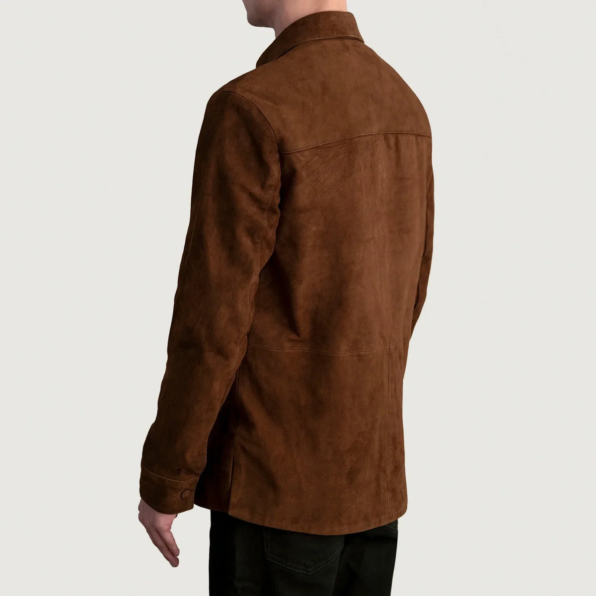 Haven Brown Suede Goatskin Leather Shirt
