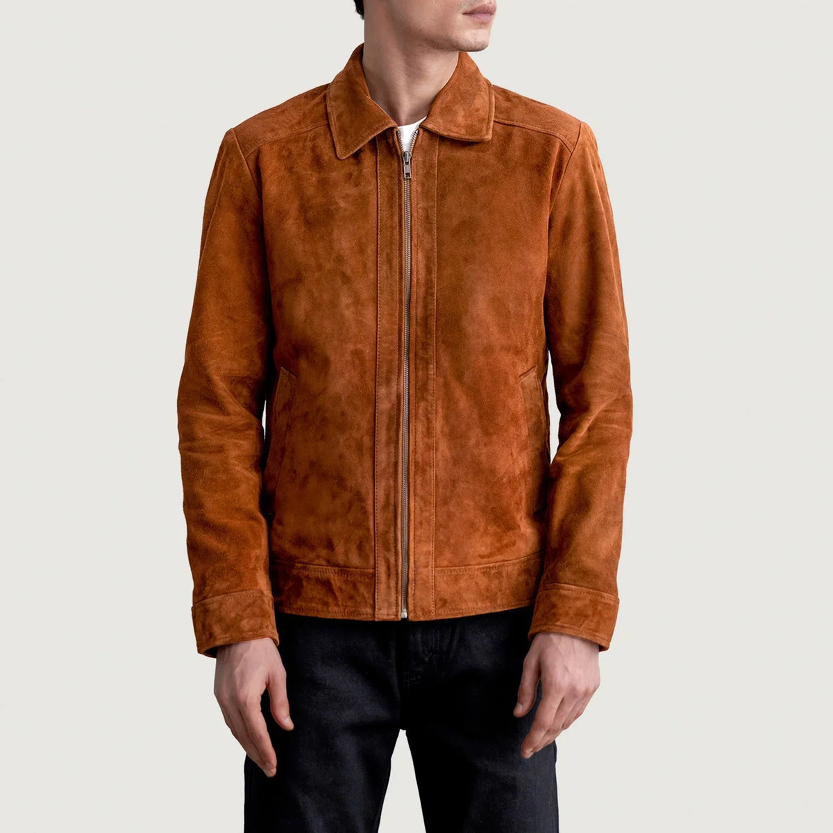 Inferno Brown Suede Goatskin Jacket