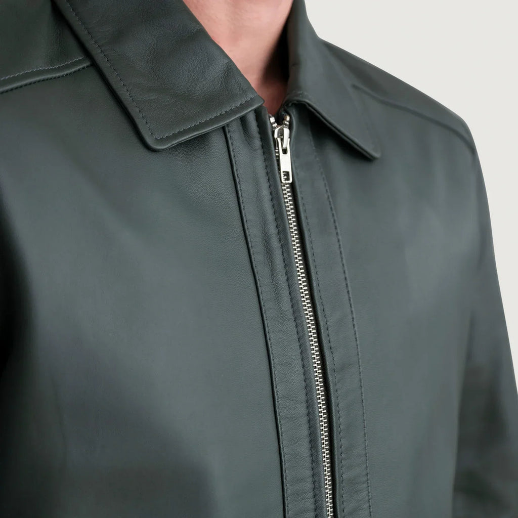 Inferno Green Sheepskin Leather Jacket