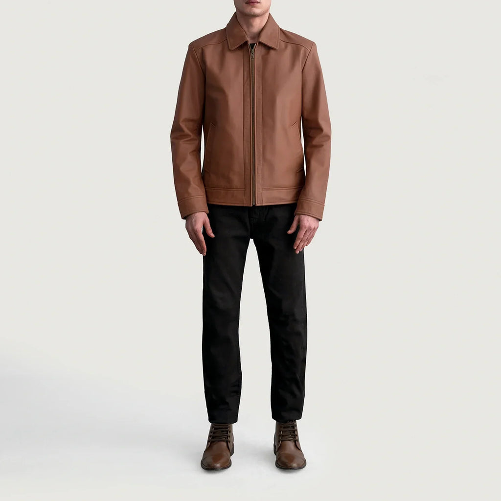 Inferno Matte Brown Cowhide Leather Jacket