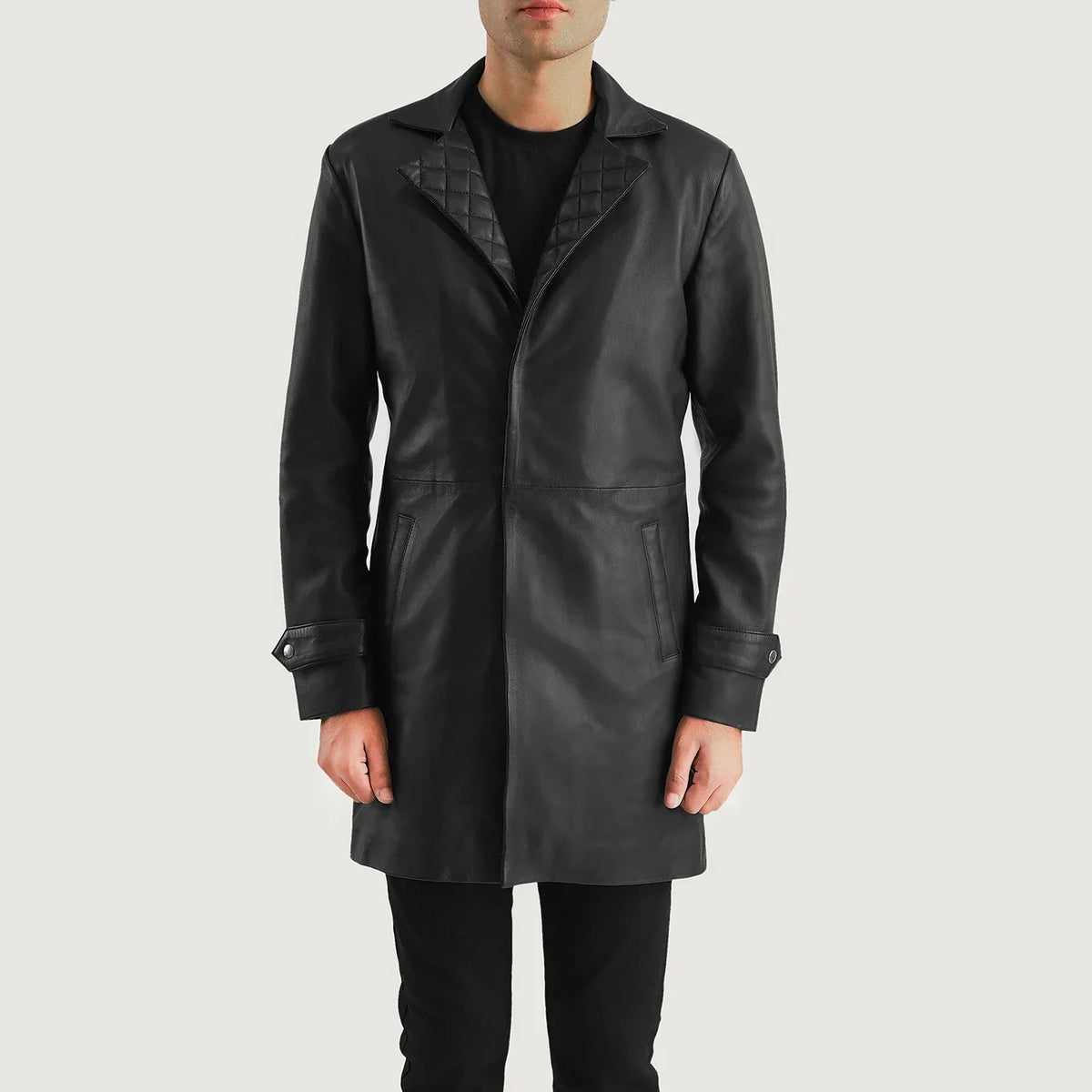 Infinity Black Sheepskin Leather Coat