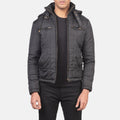 Alps Quilted Black Hooded Windbreaker Jacket