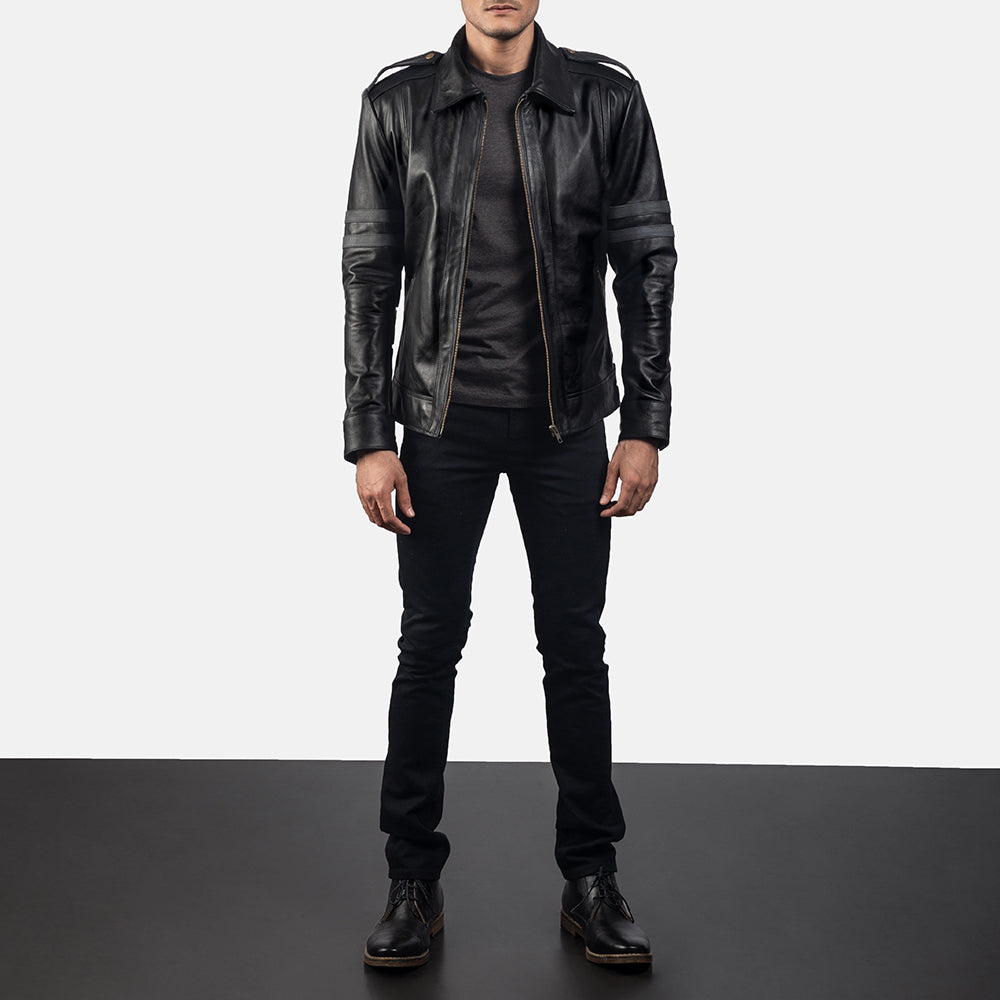Armstrong Black Cowhide Biker Jacket
