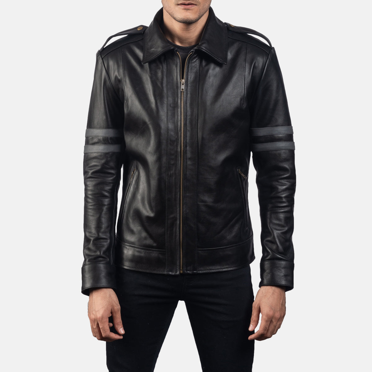 Armstrong Black Cowhide Biker Jacket