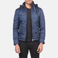 Alps Quilted Blue Hooded Windbreaker Jacket