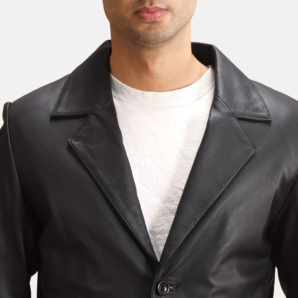 Alyson Black Sheepskin Leather Blazer