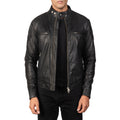 Gatsby Black Goatskin Biker Jacket