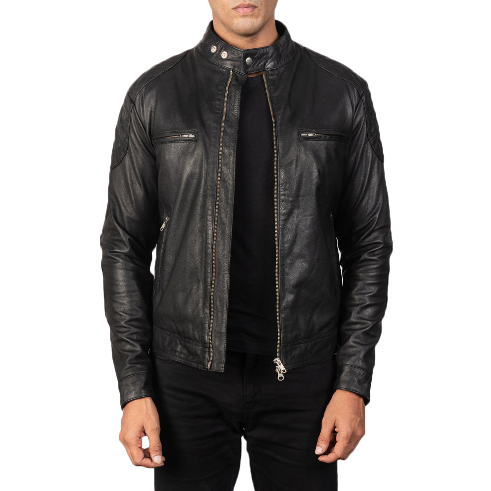 Gatsby Black Goatskin Biker Jacket