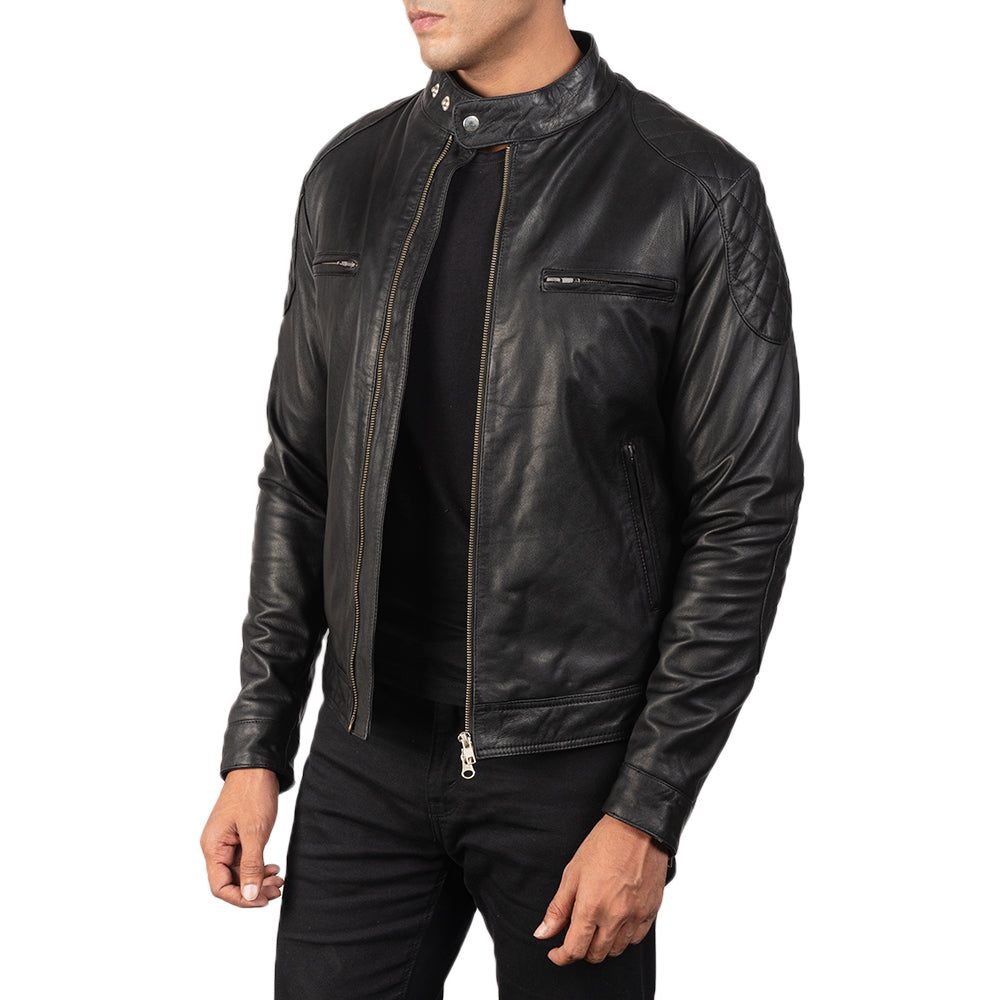 Gatsby Black Goatskin Biker Jacket