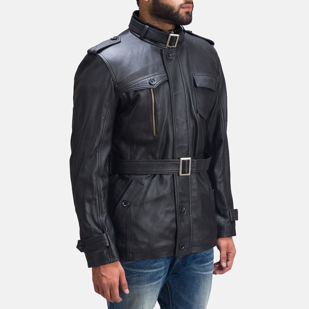Hunter Black Sheepskin Leather Jacket