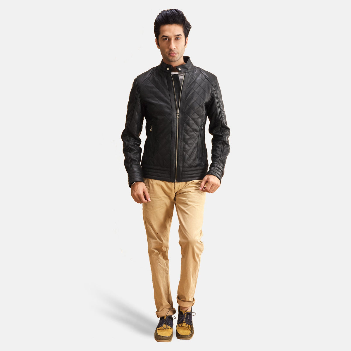 Henry Quilted Black Sheepskin Leather Jacket