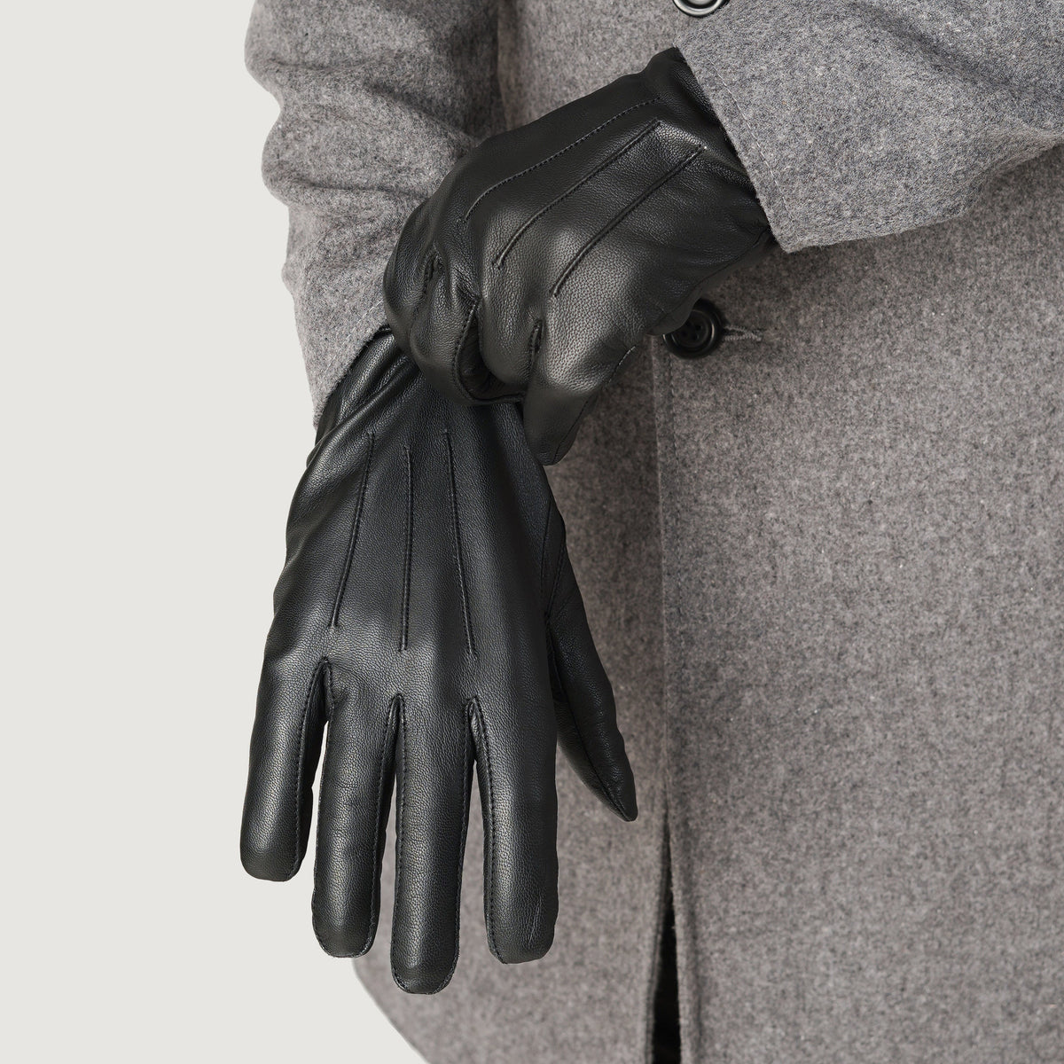 Ralph Black Full Grain Leather Dress Gloves