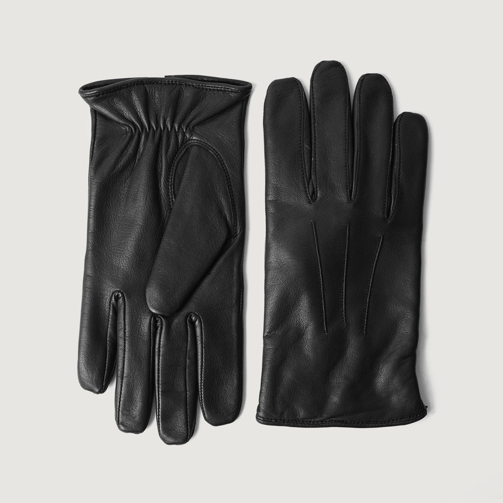 Ralph Black Full Grain Leather Dress Gloves