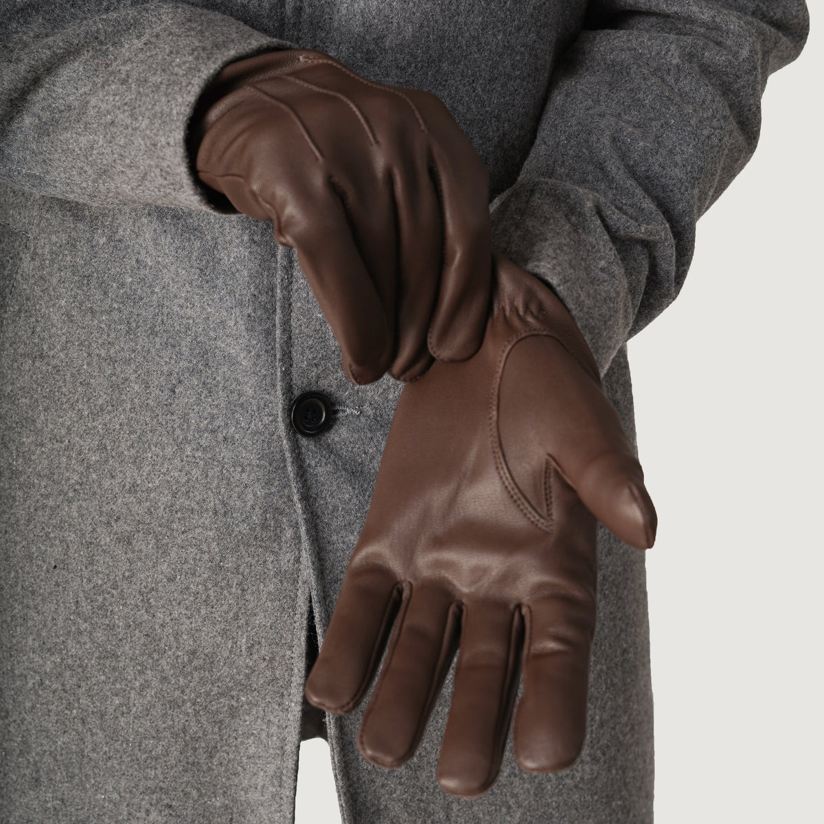 Ralph Brown Full Grain Leather Dress Gloves