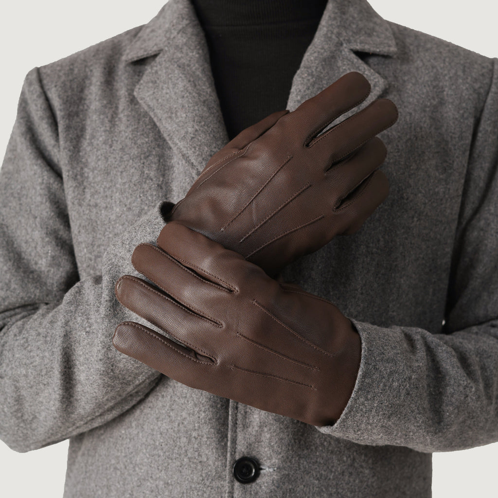 Ralph Brown Full Grain Leather Dress Gloves
