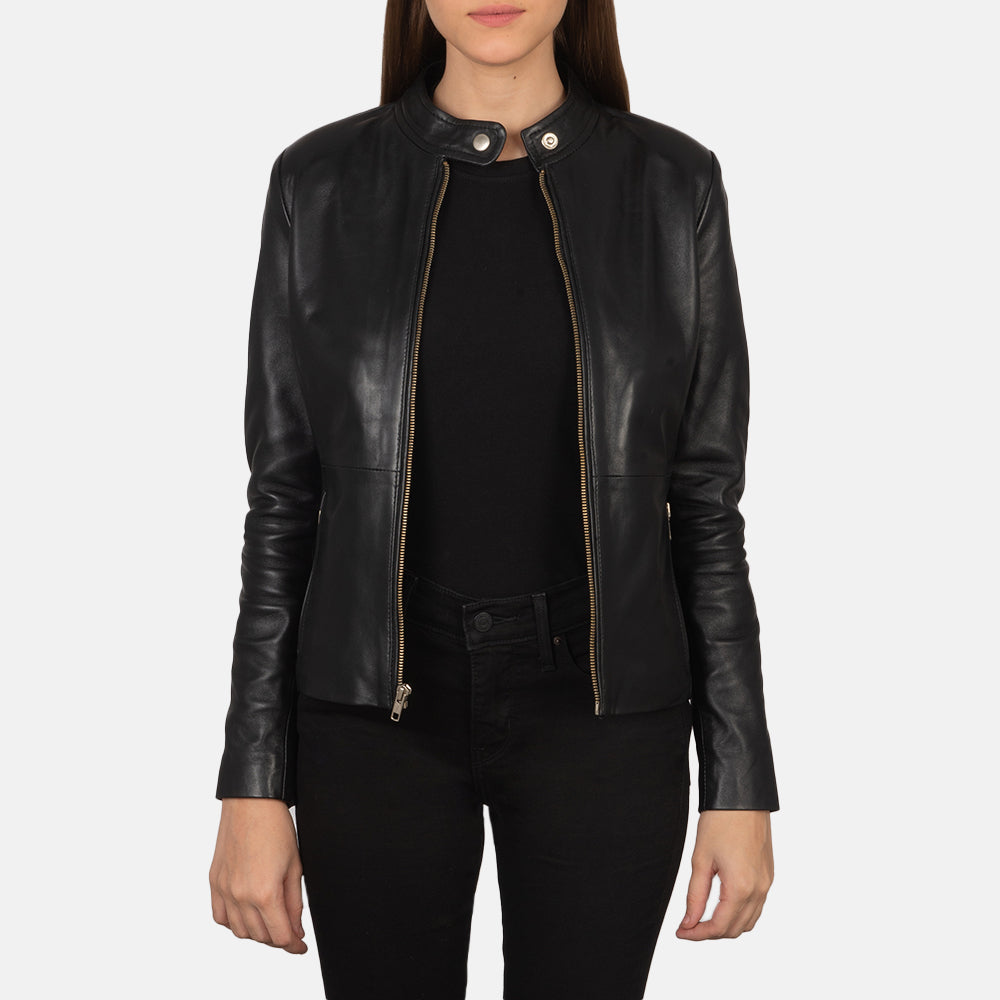 Rave Black Sheepskin Biker Jacket