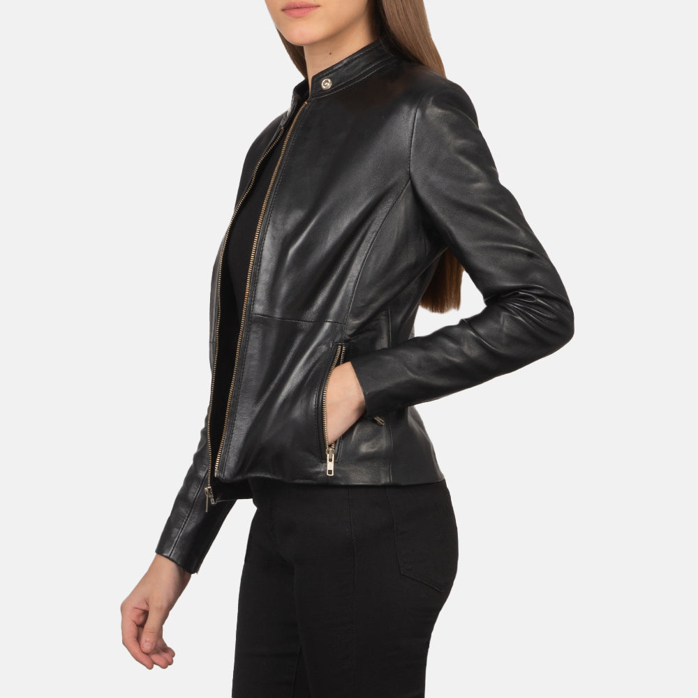 Rave Black Sheepskin Biker Jacket