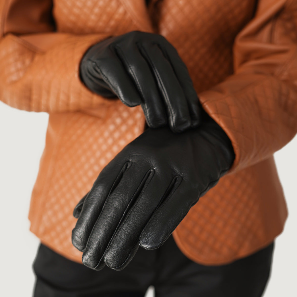 Saltor Black Full Grain Sheepskin Dress Gloves