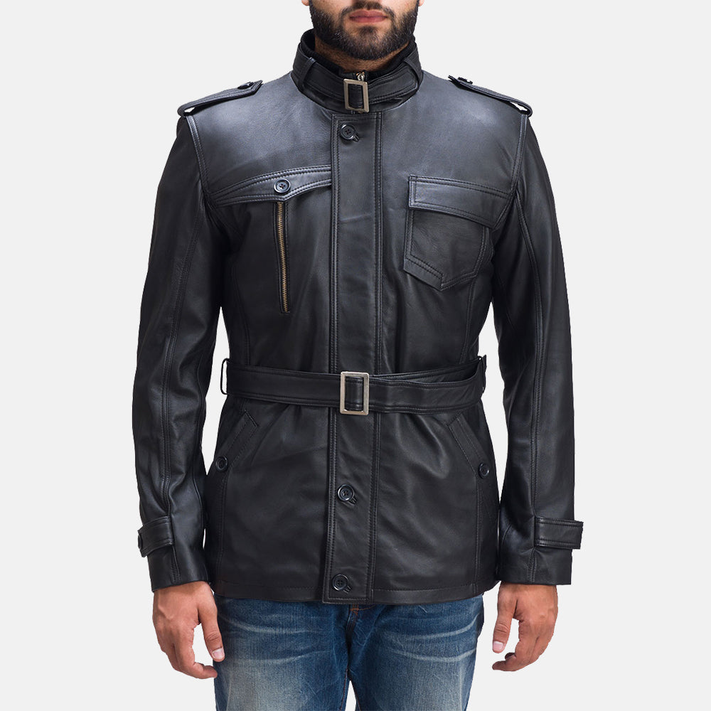 Hunter Black Sheepskin Leather Jacket