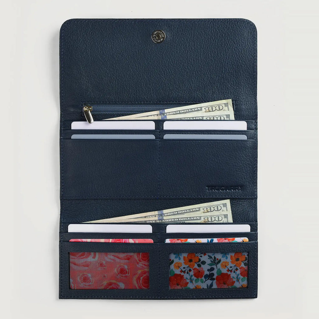 Taylor Blue Cowhide Continental Wallet