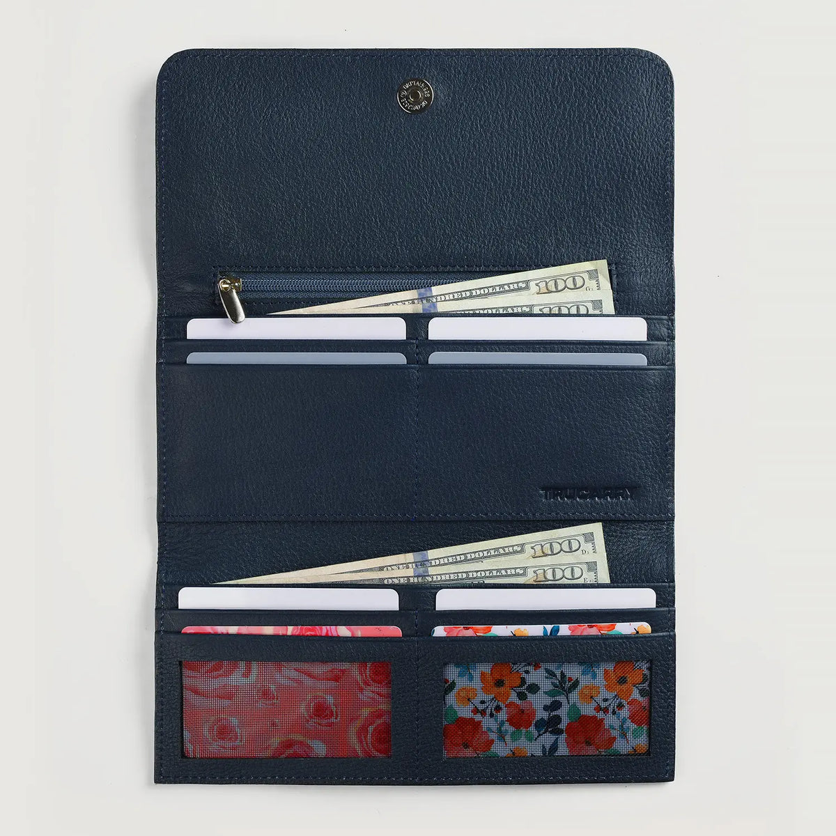 Taylor Blue Cowhide Continental Wallet