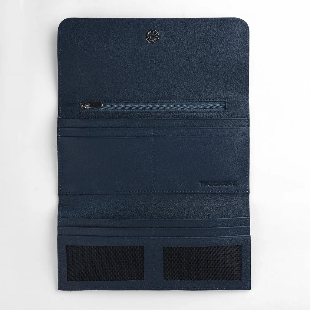 Taylor Blue Cowhide Continental Wallet