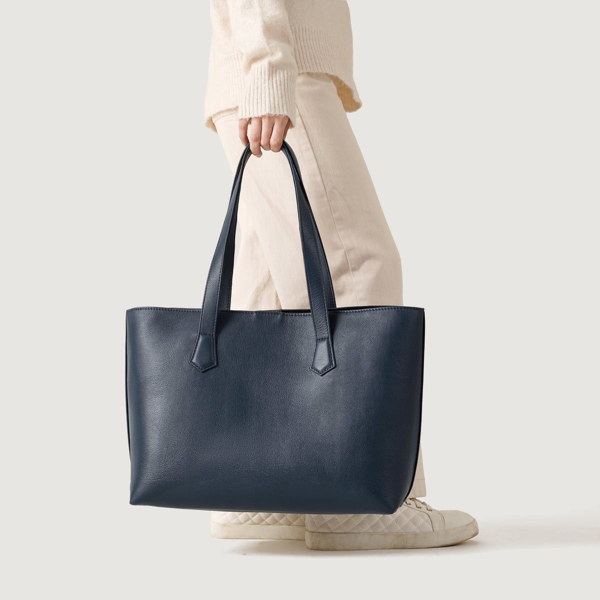 The Bianca Blue Full Grain Leather Tote Bag