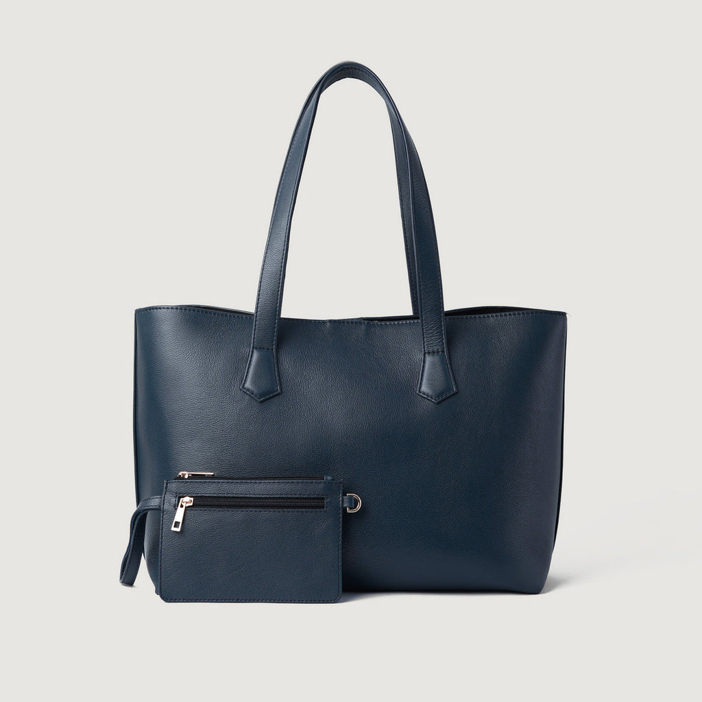 The Bianca Blue Full Grain Leather Tote Bag