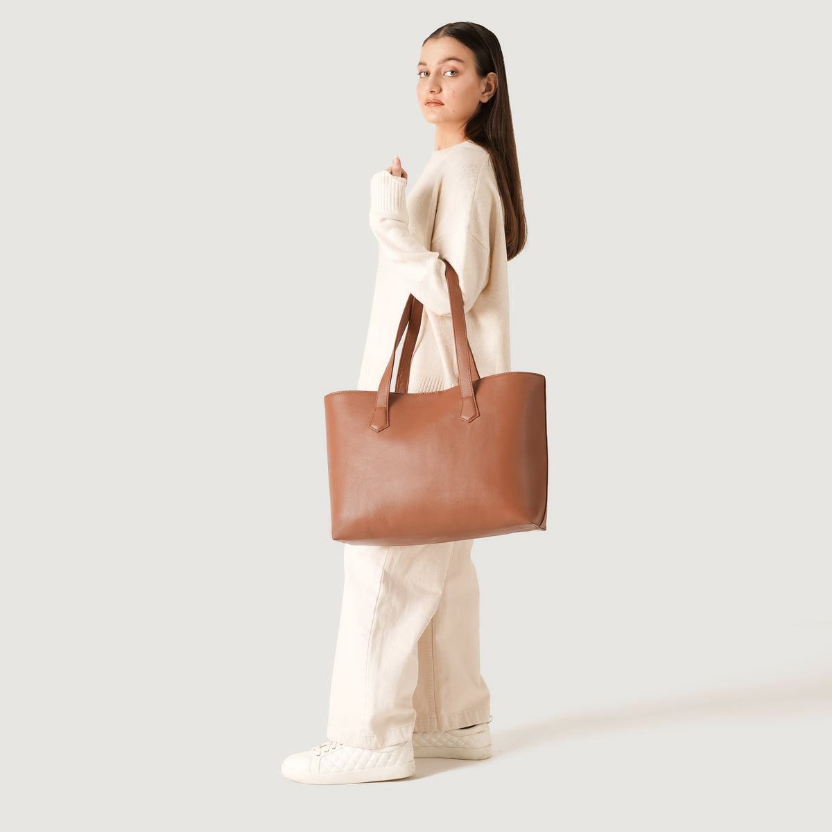The Bianca Brown Cowhide Leather Tote Bag