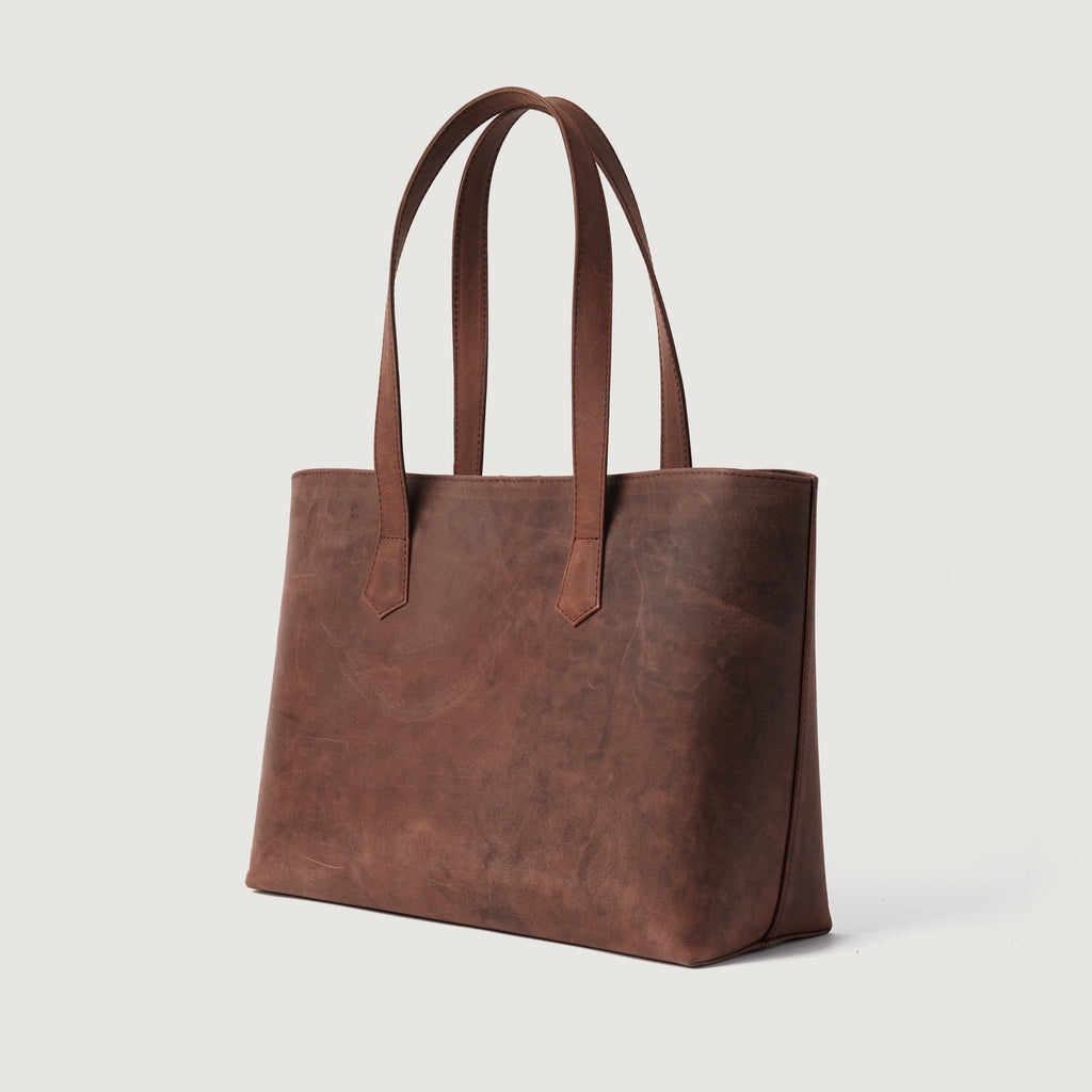 The Bianca Vintage Distressed Brown Leather Tote Bag