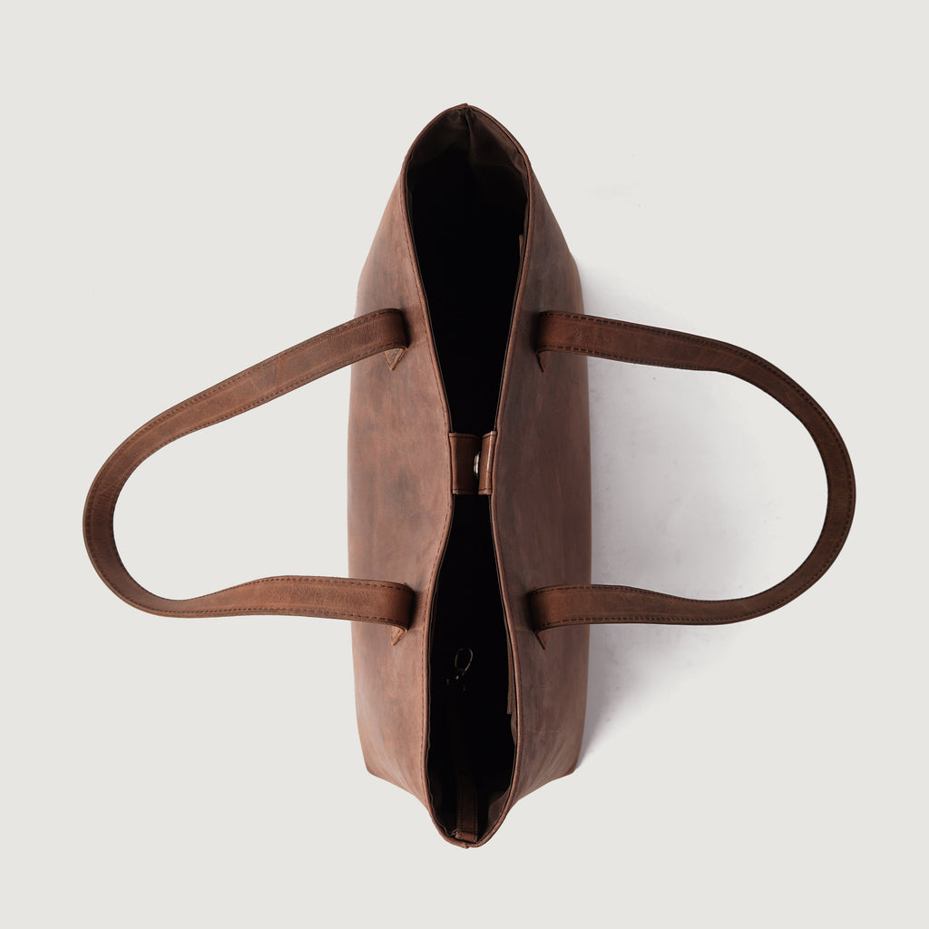 The Bianca Vintage Distressed Brown Leather Tote Bag