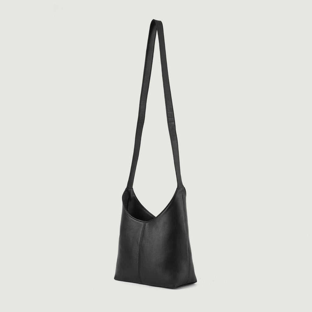 The Stefani Black Leather Hobo Bag