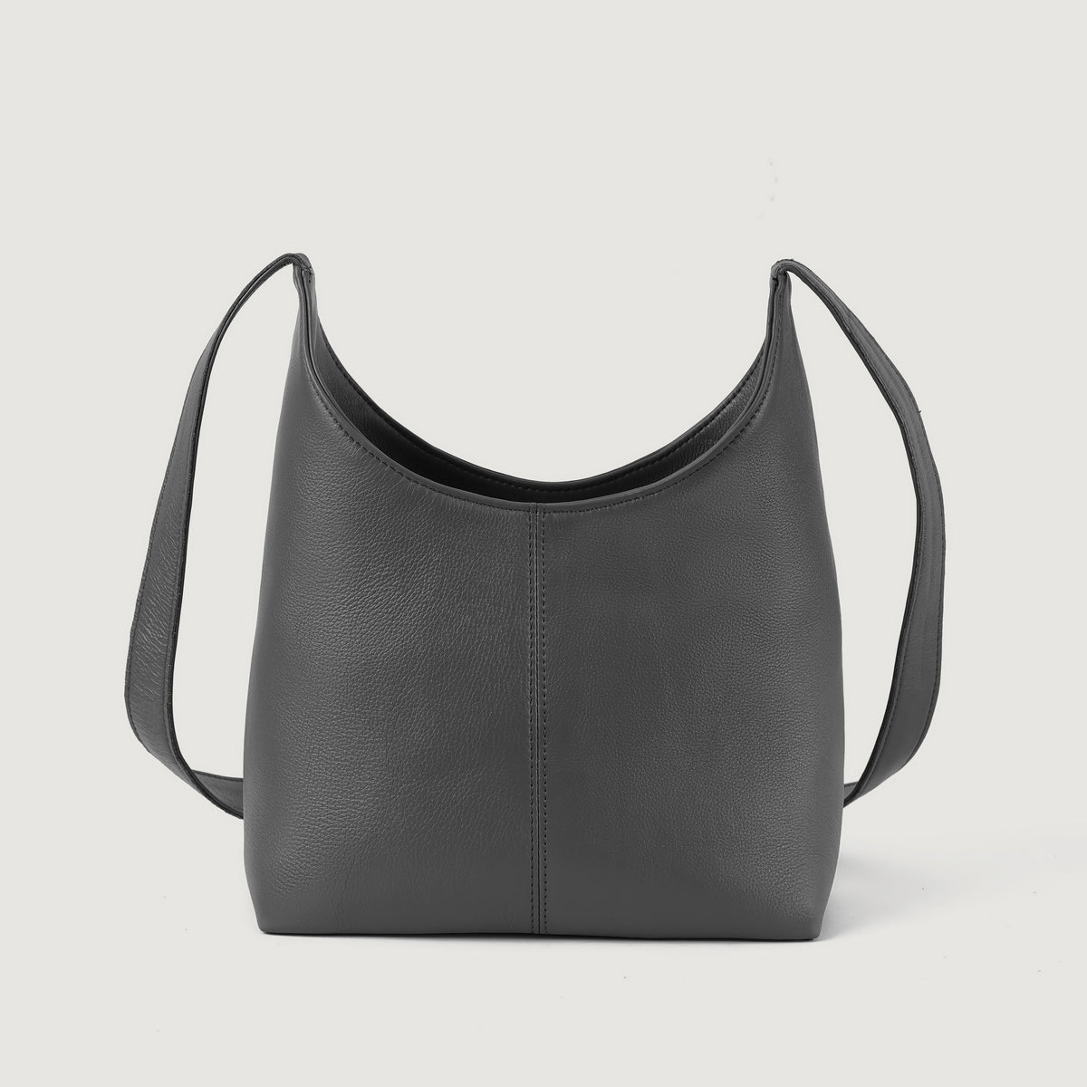 The Stefani Grey Cowhide Leather Hobo Bag