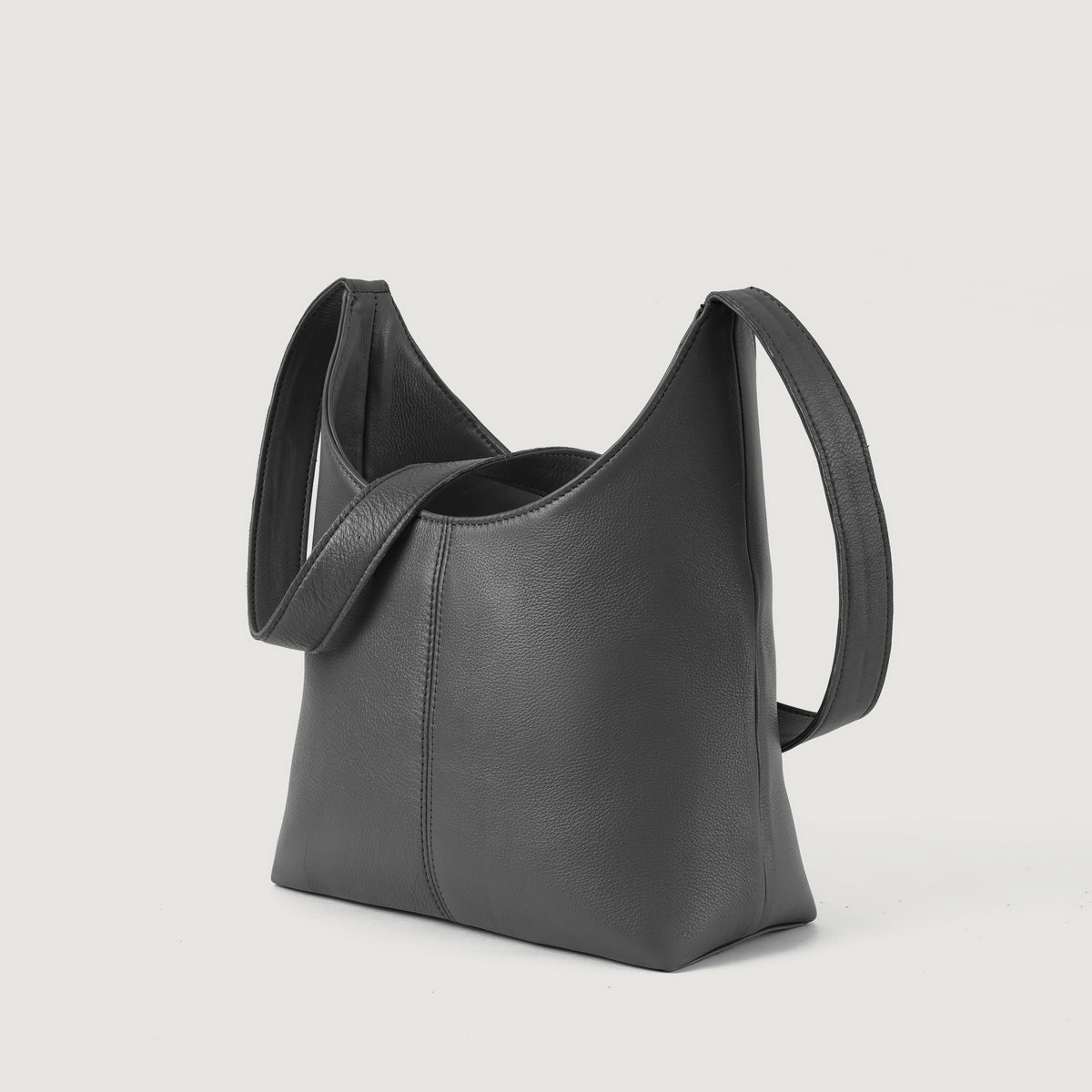 The Stefani Grey Cowhide Leather Hobo Bag