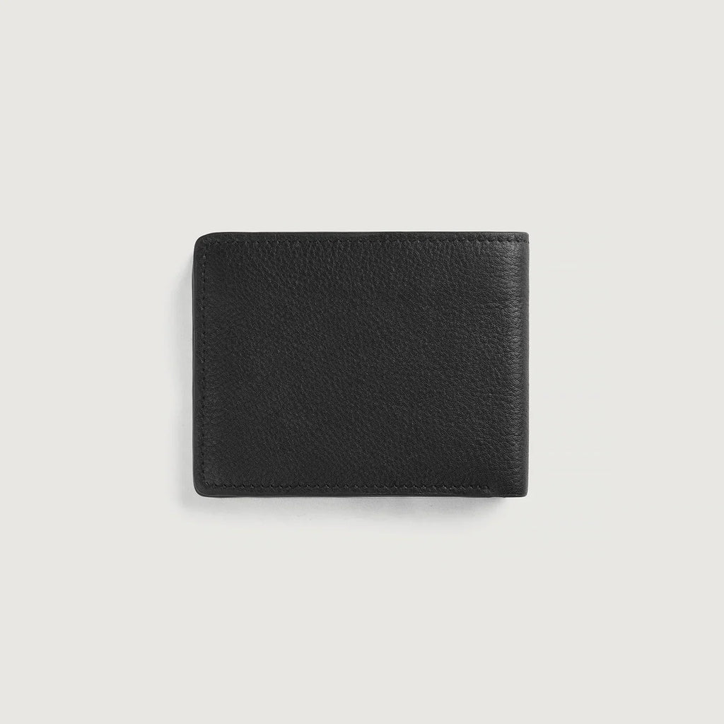 Voren Black Full Grain Leather Bifold Wallet