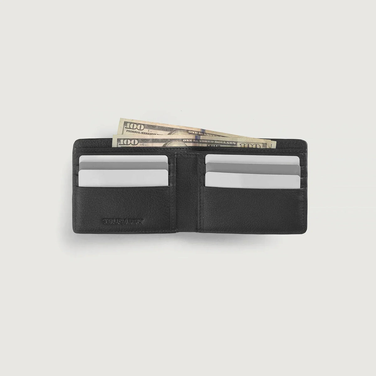 Voren Black Full Grain Leather Bifold Wallet