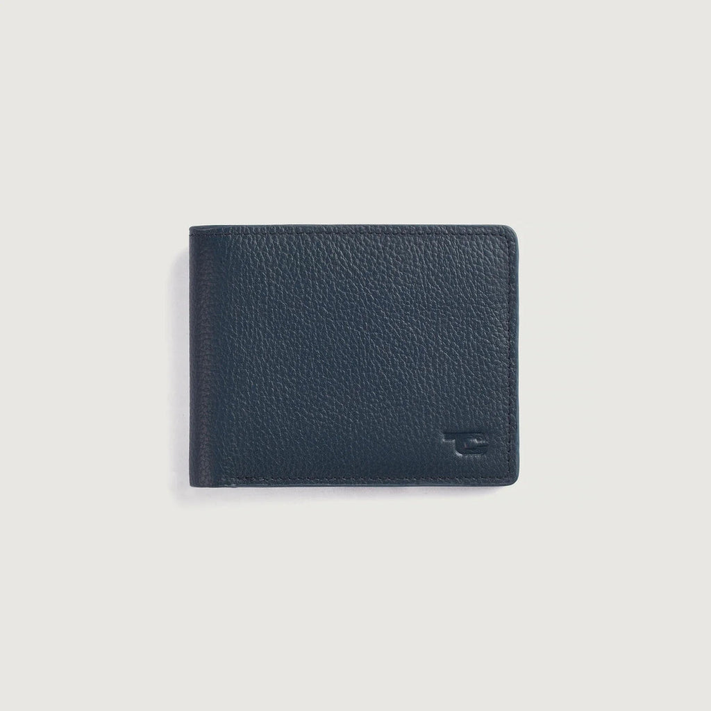 Voren Blue Full Grain Leather Bifold Wallet