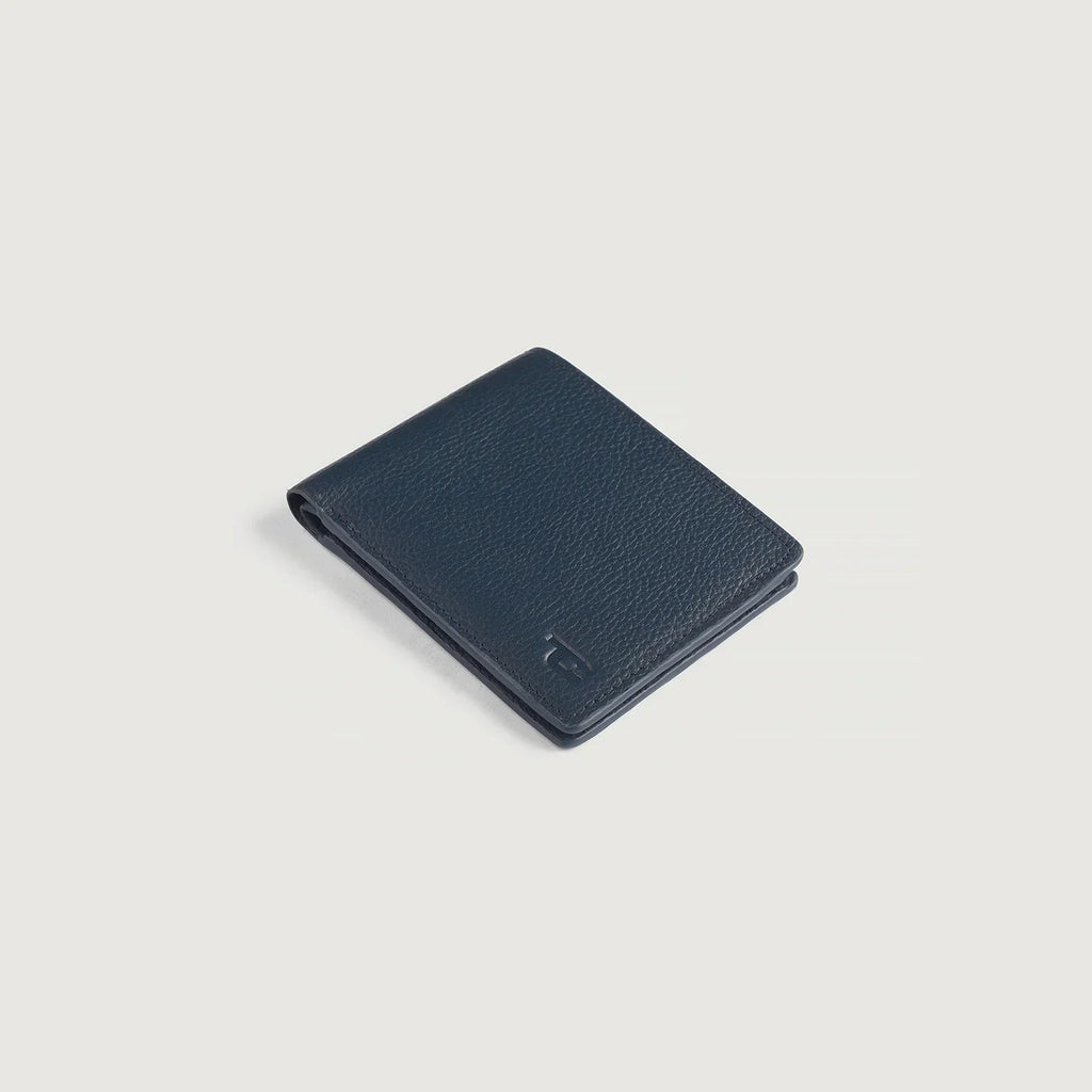 Voren Blue Full Grain Leather Bifold Wallet