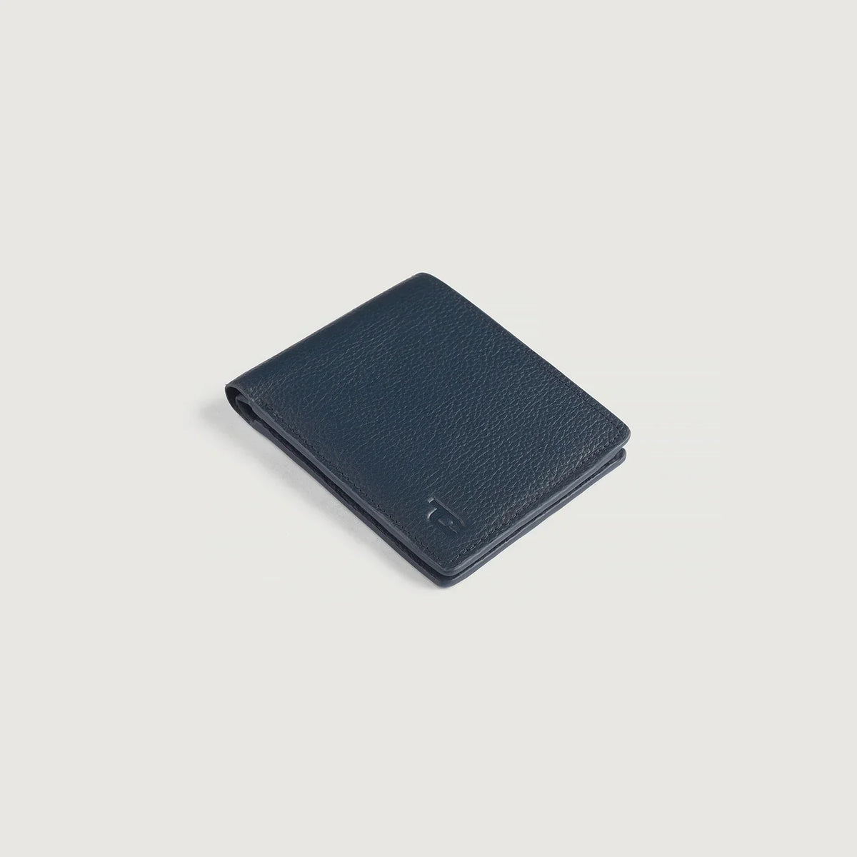 Voren Blue Full Grain Leather Bifold Wallet