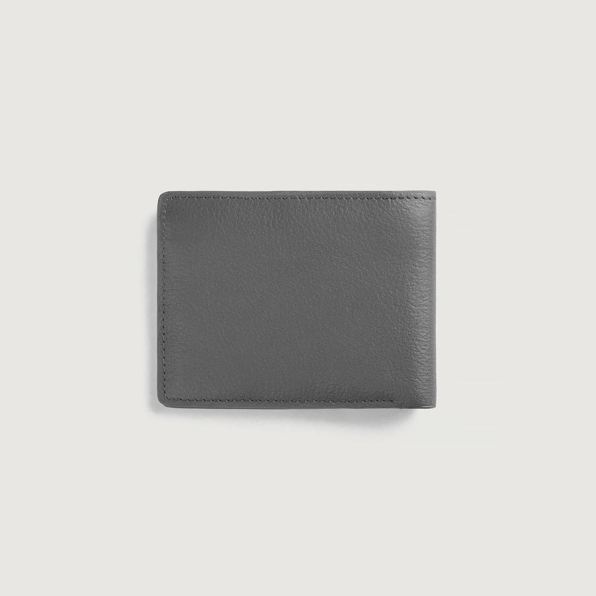 Voren Grey Full Grain Leather Bifold Wallet