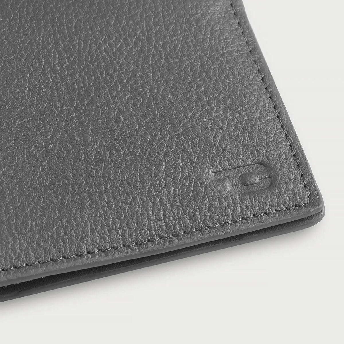 Voren Grey Full Grain Leather Bifold Wallet