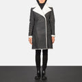 Amie Black Sheepskin Double Breasted Shearling Coat