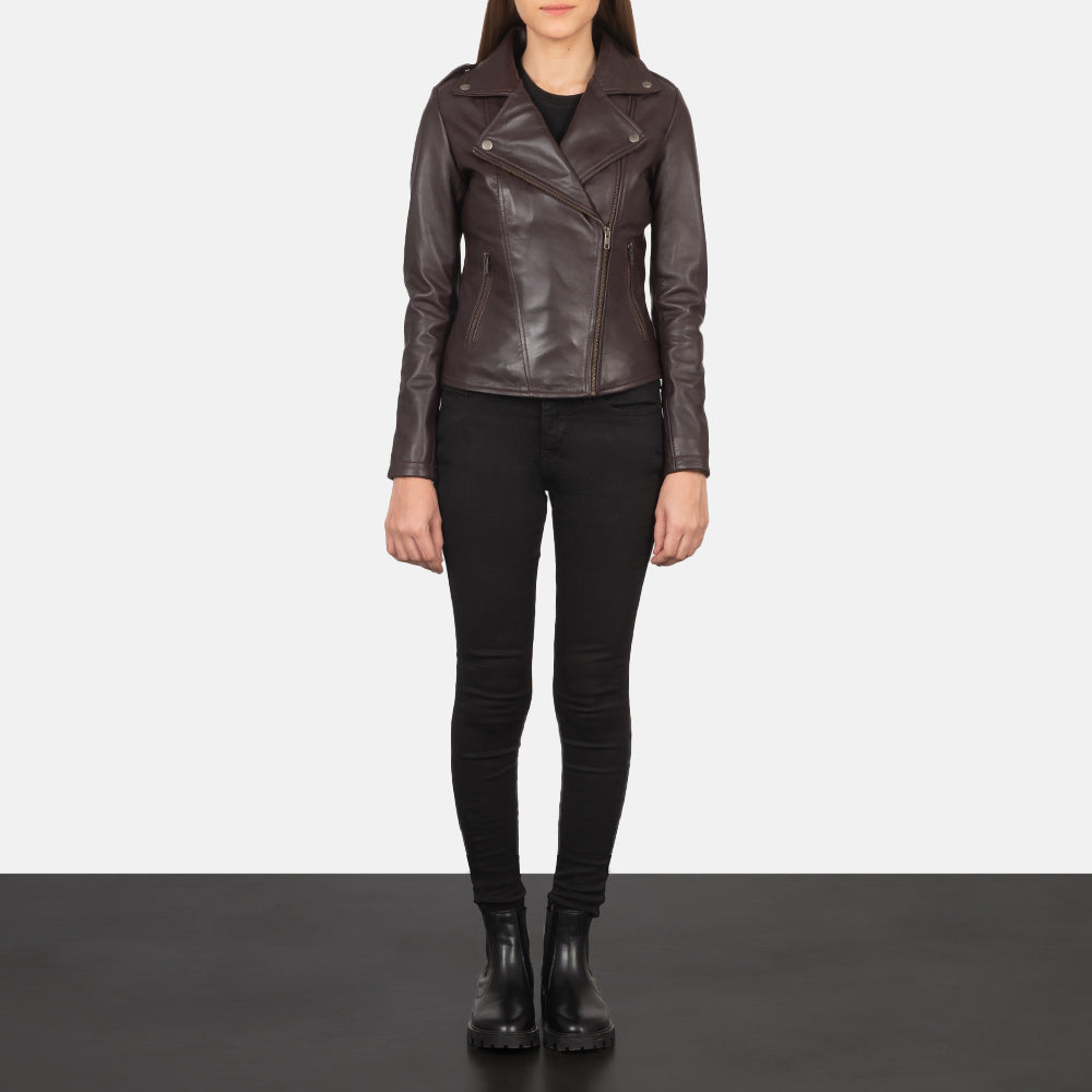 Flashback Maroon Leather Moto Jacket