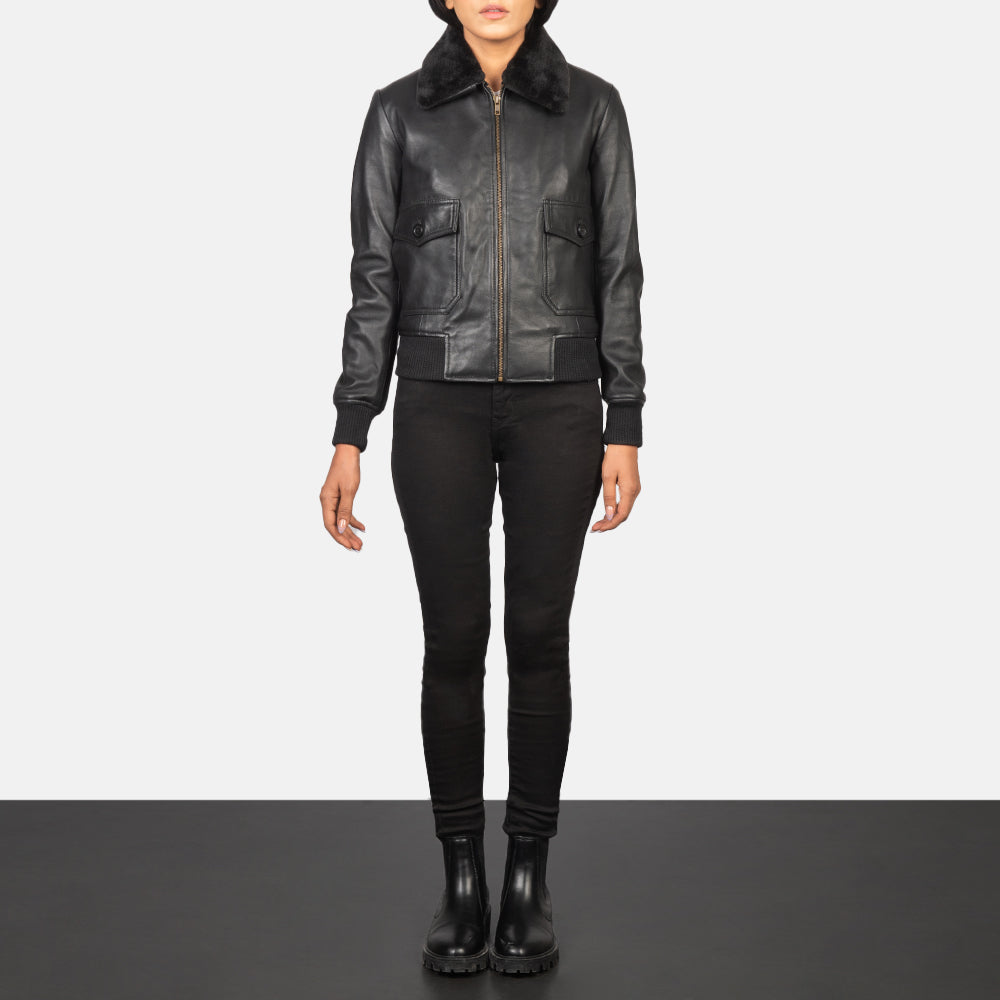 Stella G-1 Black Sheepskin Bomber Jacket