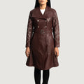 Missoni Maroon Sheepskin Leather Trench Coat