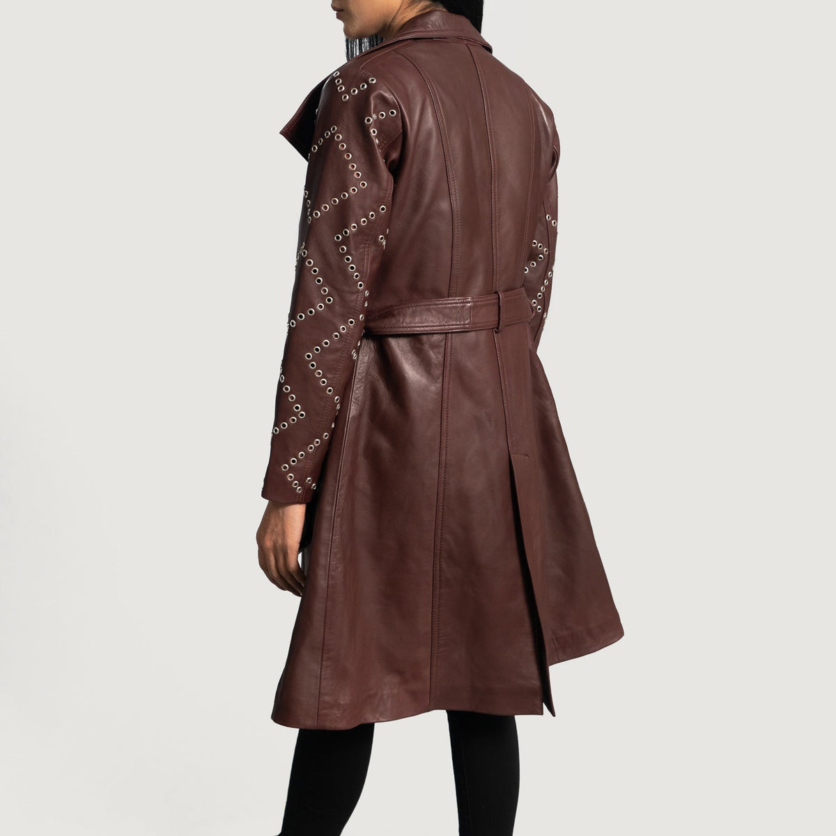 Missoni Maroon Sheepskin Leather Trench Coat