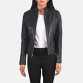 Adalyn Black Semi-Aniline Sheepskin Quilted Moto Jacket