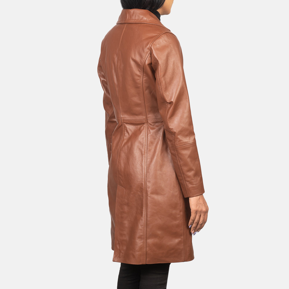 Alexis Brown Cowhide Single Breasted Leather Coat